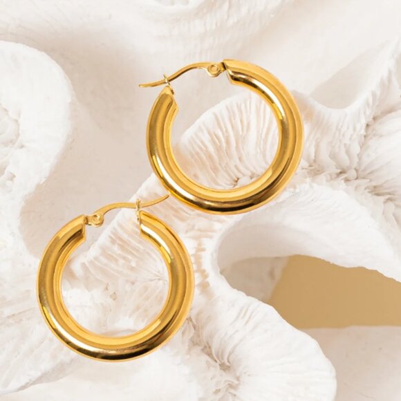 Hermana Gold Hoops - Picture 1 of 1